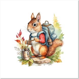 Watercolor Adventure Squirrel #8 Posters and Art